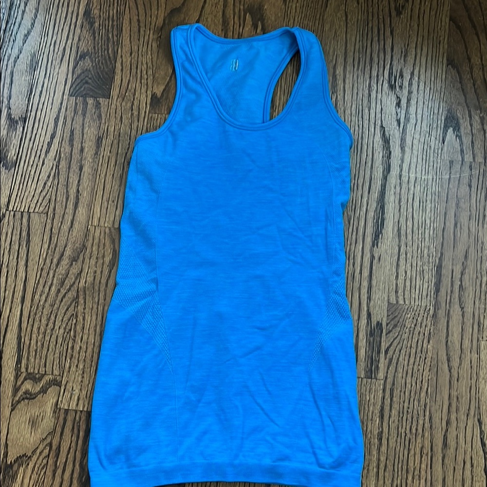 Sweaty Betty Blue Fitted Ribbed Tank Top
